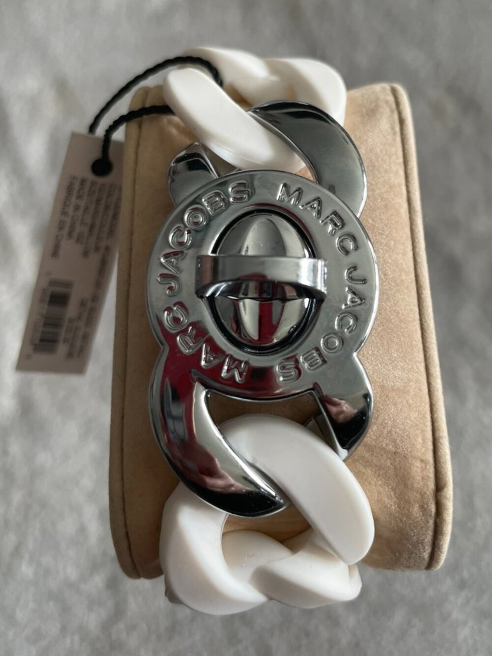 Marc Jacobs White Turnlock Rubber Bracelet